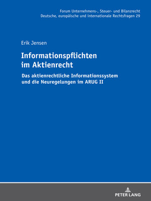 cover image of Informationspflichten im Aktienrecht